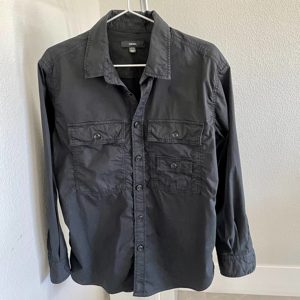 Black Diesel Button Down Shirt Never Worn it’s marked medium,